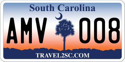 SC license plate AMV008