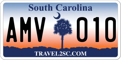 SC license plate AMV010