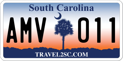 SC license plate AMV011