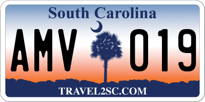SC license plate AMV019