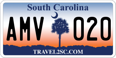 SC license plate AMV020