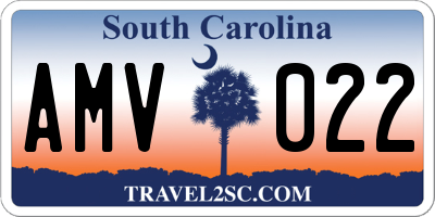 SC license plate AMV022