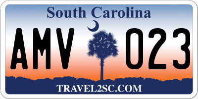 SC license plate AMV023