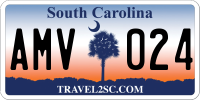 SC license plate AMV024