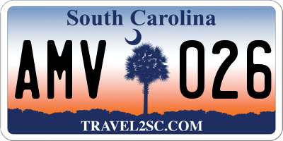 SC license plate AMV026