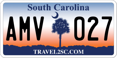 SC license plate AMV027