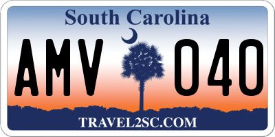 SC license plate AMV040