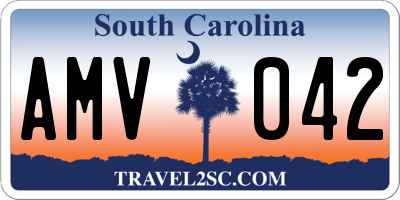 SC license plate AMV042
