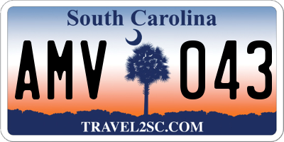 SC license plate AMV043