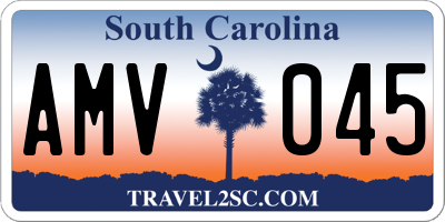 SC license plate AMV045