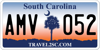 SC license plate AMV052