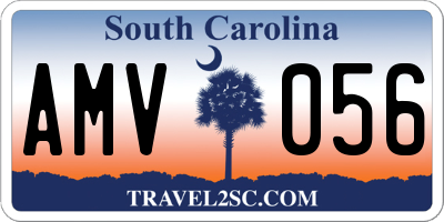 SC license plate AMV056