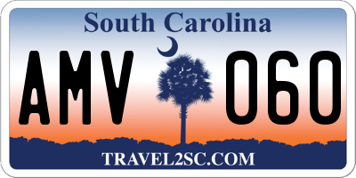 SC license plate AMV060