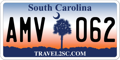 SC license plate AMV062