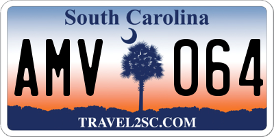 SC license plate AMV064