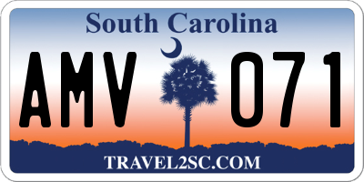 SC license plate AMV071