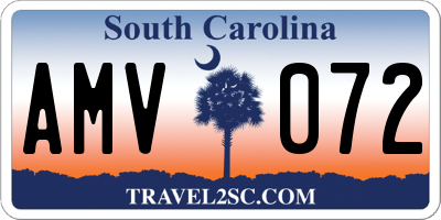 SC license plate AMV072