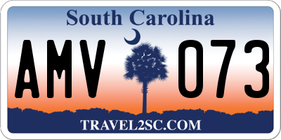 SC license plate AMV073