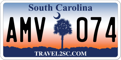 SC license plate AMV074