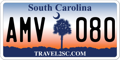SC license plate AMV080