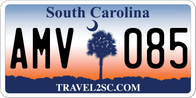 SC license plate AMV085