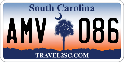 SC license plate AMV086