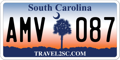 SC license plate AMV087