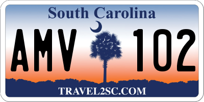SC license plate AMV102