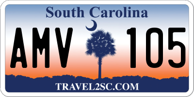 SC license plate AMV105