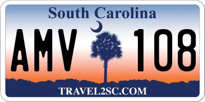 SC license plate AMV108