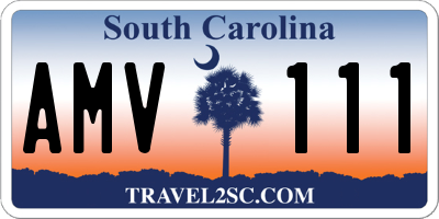 SC license plate AMV111
