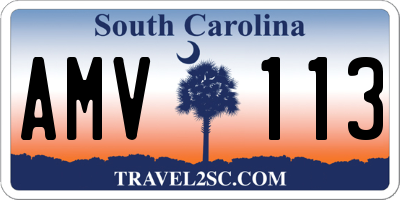 SC license plate AMV113