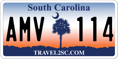 SC license plate AMV114