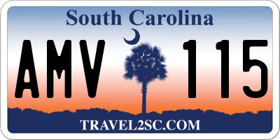 SC license plate AMV115