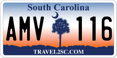 SC license plate AMV116