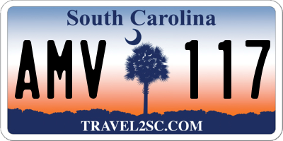 SC license plate AMV117