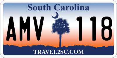SC license plate AMV118
