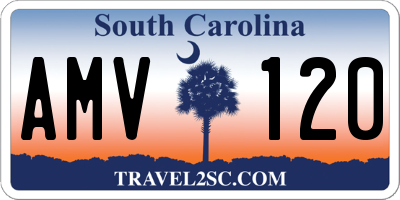 SC license plate AMV120