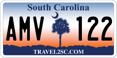 SC license plate AMV122