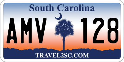 SC license plate AMV128