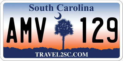 SC license plate AMV129