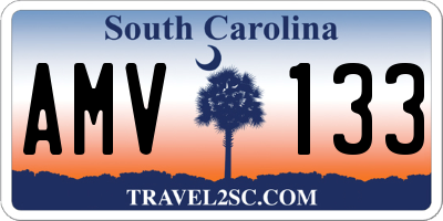 SC license plate AMV133