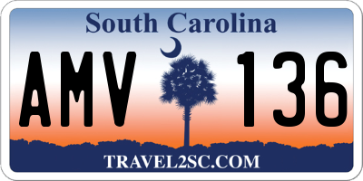 SC license plate AMV136