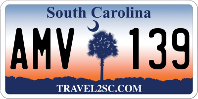 SC license plate AMV139