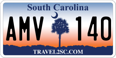 SC license plate AMV140