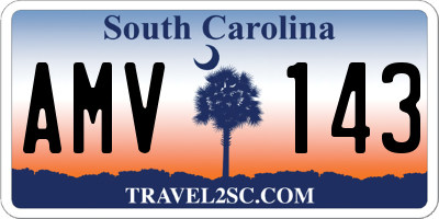 SC license plate AMV143