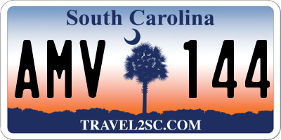 SC license plate AMV144