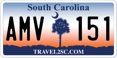 SC license plate AMV151