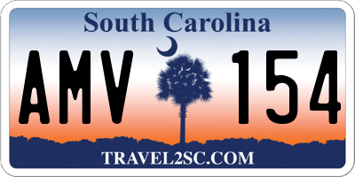 SC license plate AMV154