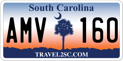 SC license plate AMV160